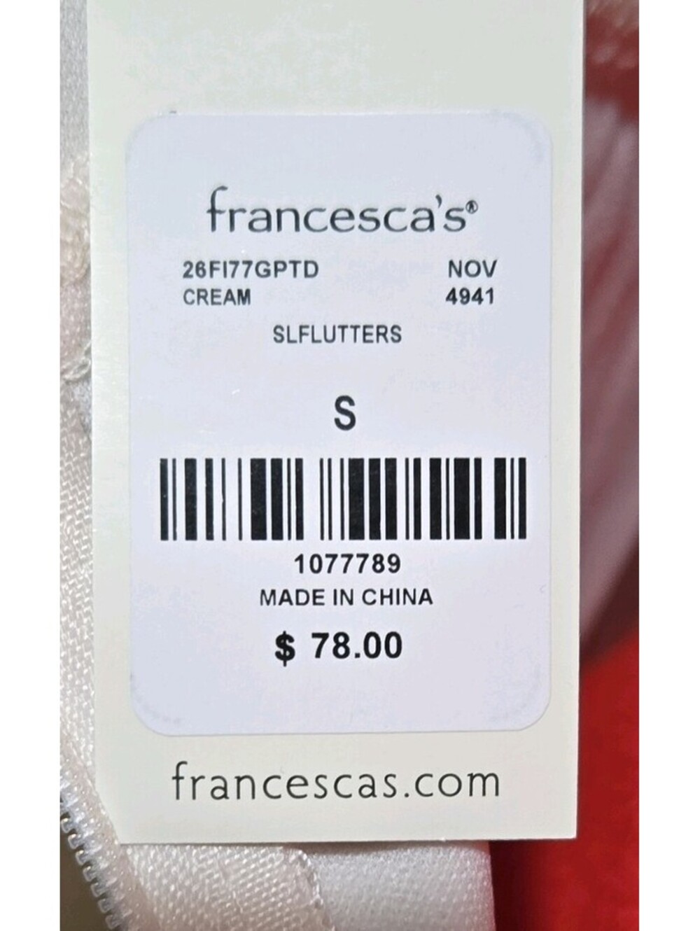 francesca's Cream Solid Maxi Dress S V-Neck Flutter Sleeve Open Back Zip - Picture 7 of 7